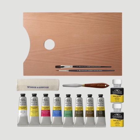 Cassetta in Legno Acrilico Galeria Winsor&Newton, 8 tubetti da 60ml