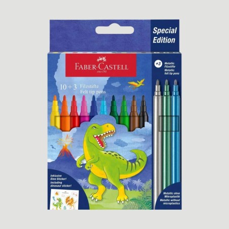 Confezione 13 Pennarelli Dinosauro Faber-Castell