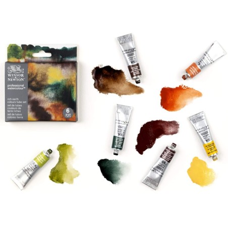 Winsor&Newton Set Rich Earth Professional Watercolour Winsor&Newton, 6 colori della terra in tubetti da 5ml