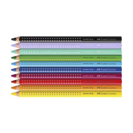 Faber-Castell Confezione 8 Matite Colorate Jumbo Colour Grip + 2 Matite Colorate Jumbo Colour Grip Metallic Unicorno Faber-Castell