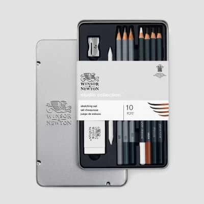 Set matite lyra rembrandt sketching 10pz. astuccio in metallo - Nadir  Cancelleria