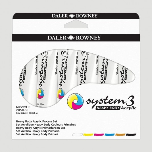 Set Colori Acrilici System3 Heavy Body Daler Rowney, colori base 59ml