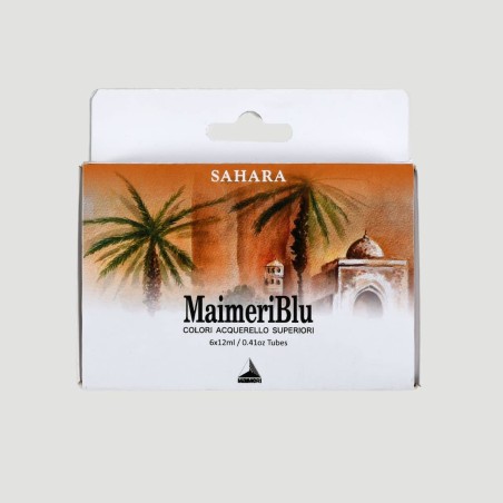 Set Acquerelli Maimeri Blu Sahara, 6 tubi da 12ml