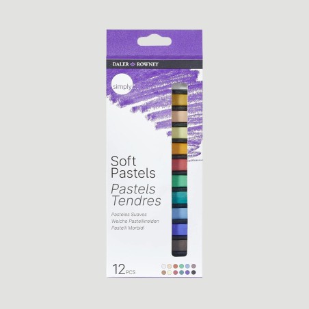 Set 12 Pastelli Morbidi Simply Daler Rowney, colori assortiti