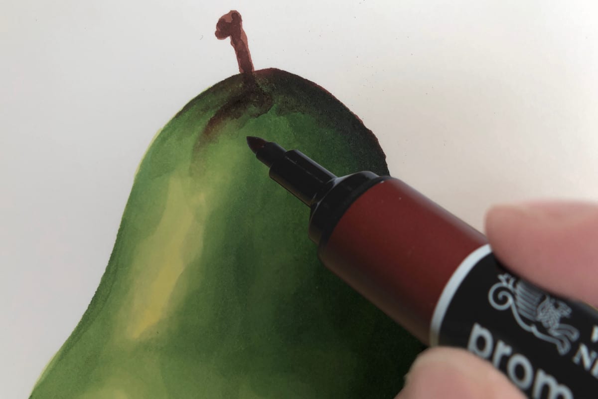 Realizzare una pera con i Promarker di Winsor&Newton - Momarte